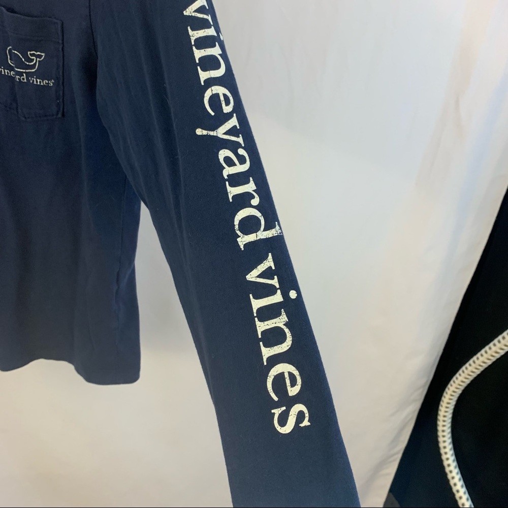 Vineyard Vine T-Shirt Long Sleeve Tee Pocket Whale Blue XS - Picture 4 of 5